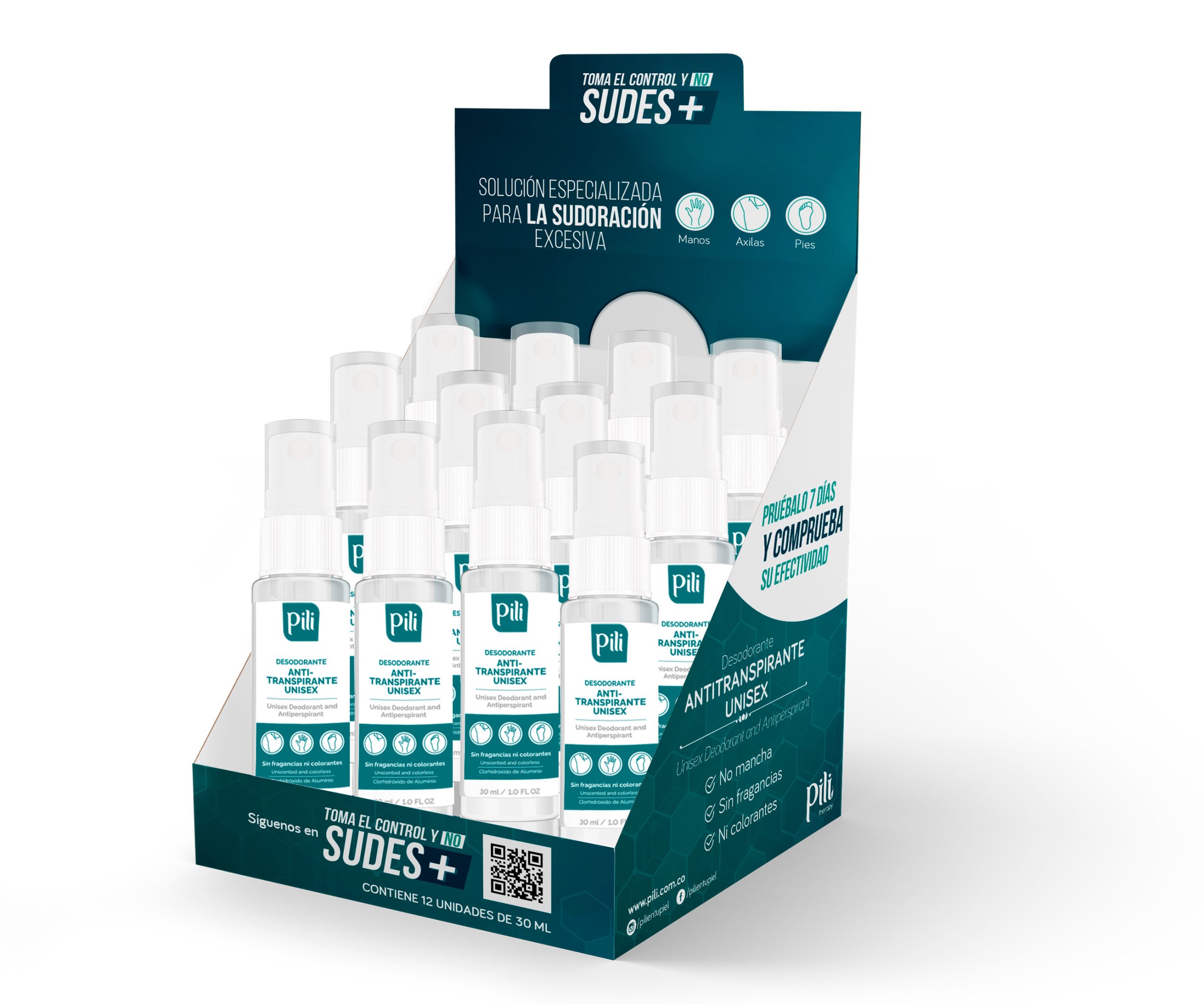 EXHIBIDOR DESODORANTE ABIERTO Display X12 UND de 30 ML - Imagen 1